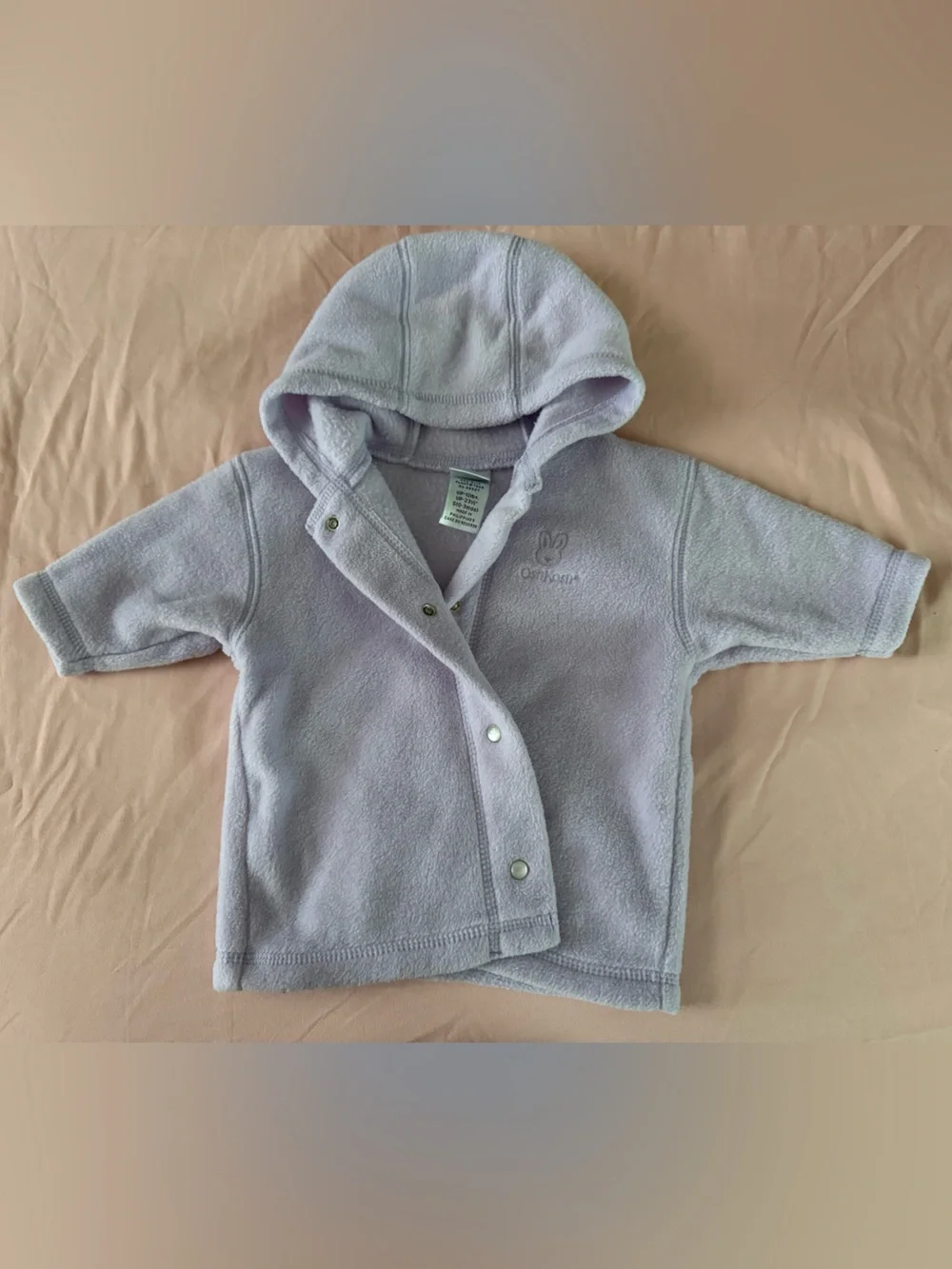 Vintage baby OshKosh B'gosh Lavender Hooded Fleece Pullover